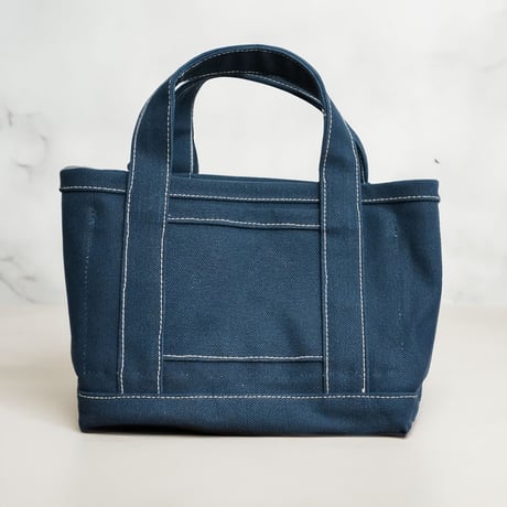 極厚4号帆布 ハンドメイド トートバッグ ネイビー(ミニ)｜100年愛せるタフな極厚4号キャンバス