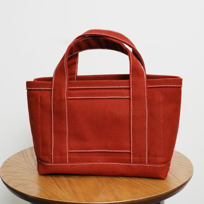 極厚4号帆布 ハンドメイド トートバッグ レッド(ミニ)|100年 極厚4号帆布 ハンドメイド トートバッグ レッド(ミニ)|100年