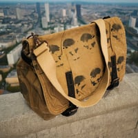 Oilcloth ショルダーバッグ ビンテージオイルクロス使用 ハンドプリント