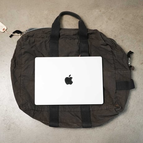 FRENCH MILITARY BLACK DYED DUFFEL BAG 50sフランス軍テント × USミリタリーダッフルリメイク【T.K GARMENT SUPPLY】