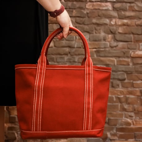 極厚4号帆布 ハンドメイド トートバッグ レッド｜100年愛せるタフな極厚4号キャンバス