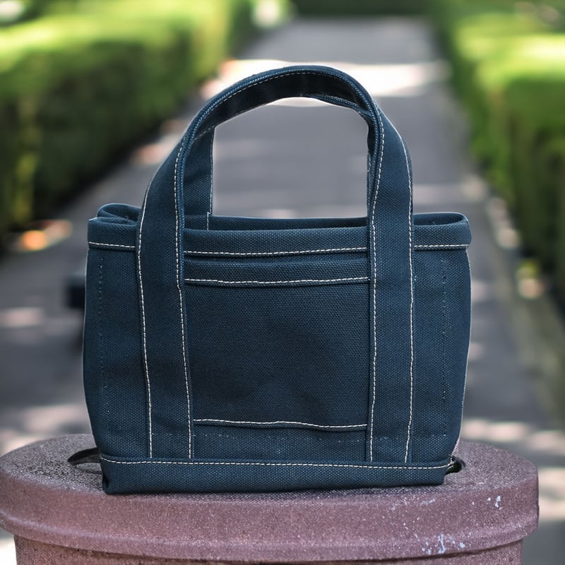 極厚4号帆布 ハンドメイド トートバッグ ネイビー(ミニ)|100年 極厚4号帆布 ハンドメイド トートバッグ ネイビー(ミニ)|100年