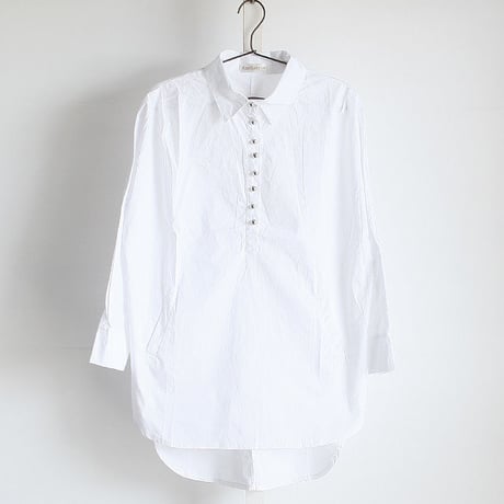 【kurijyua】 シルバーボタンチュニックドレスシャツ