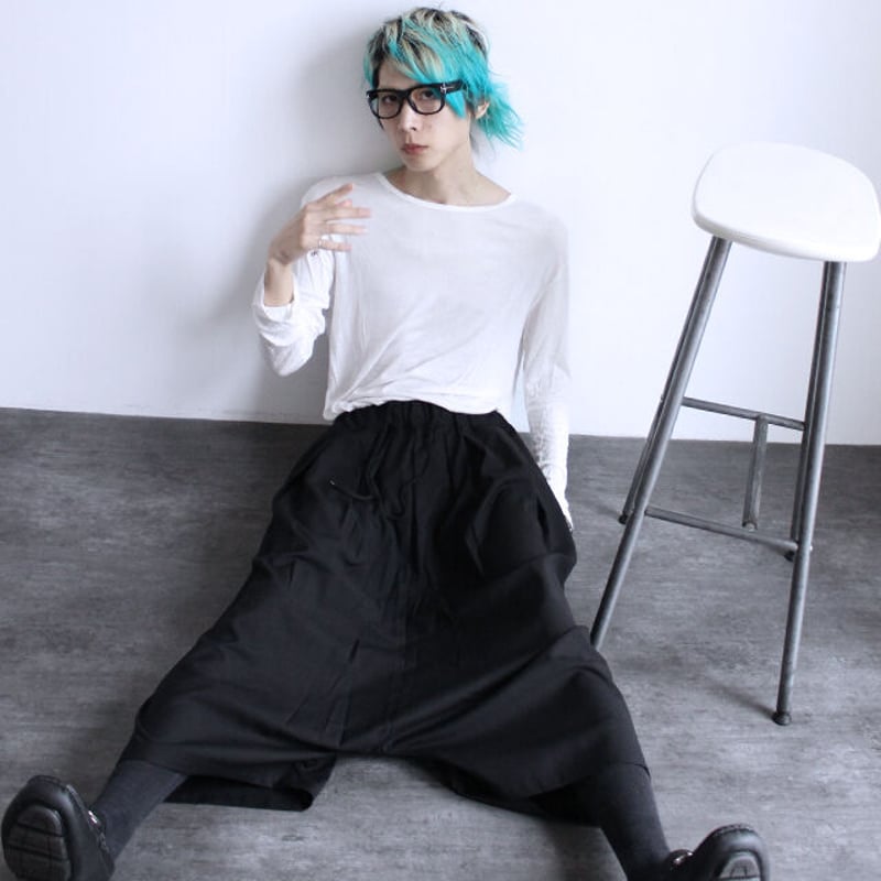 albino】 モモンガ型プリーツデザインサルエルパンツ | albino
