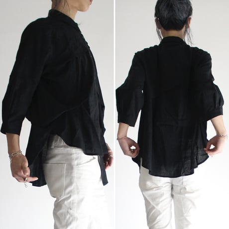 【albino】 ロッキーバル加工ランダムタックビッグシャツ