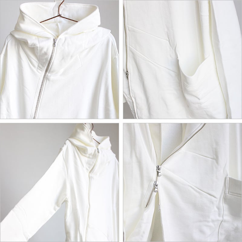 albino】 ポケット×裾アシンメトリースウェットモッズパーカー | albino