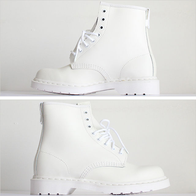 Dr.martens ホワイトレザーブーツ Dr.Martens】 8ホールスムースレザーブーツ | albino