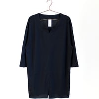 【albino】 スリット入り切りっ放しキーネックビッグカットソー
