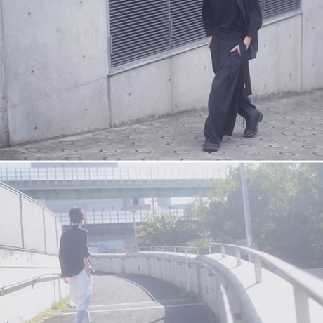【albino】 ロッキーバル加工ランダムタックビッグシャツ