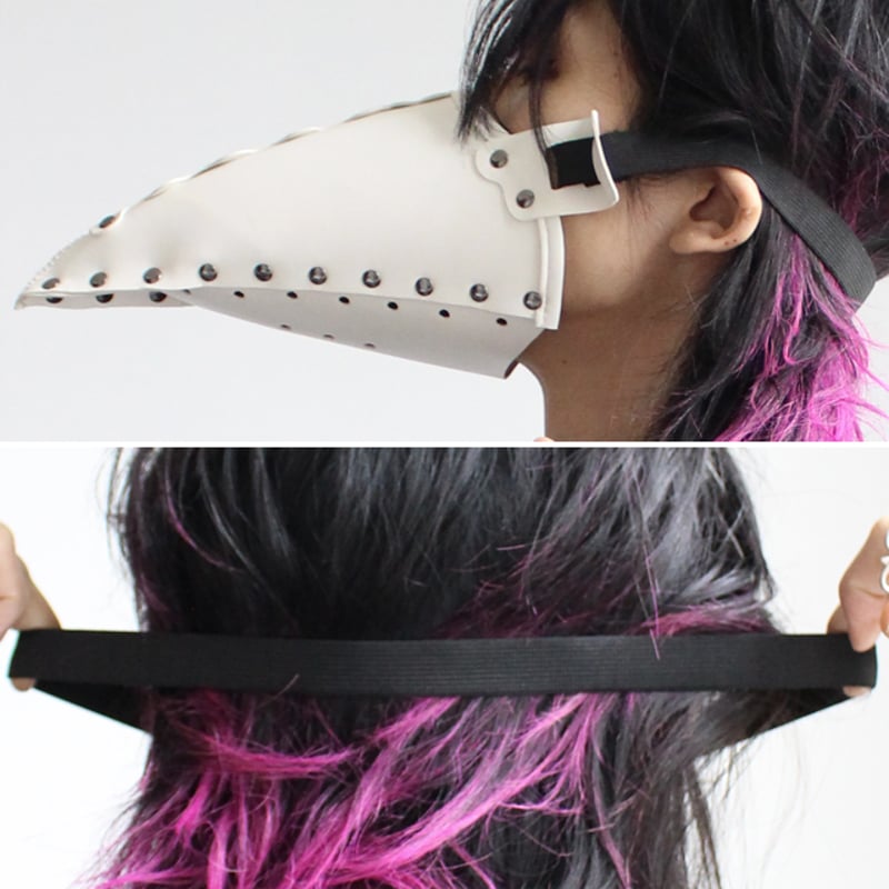 albino select】 クチバシ型ゴムバンド仕様スムースフェイクレザー