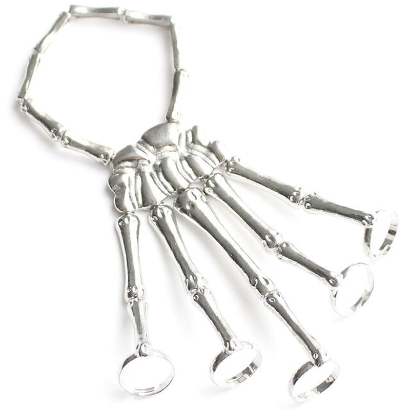 albino select】 骸骨モチーフメタルリングブレスレット | albino