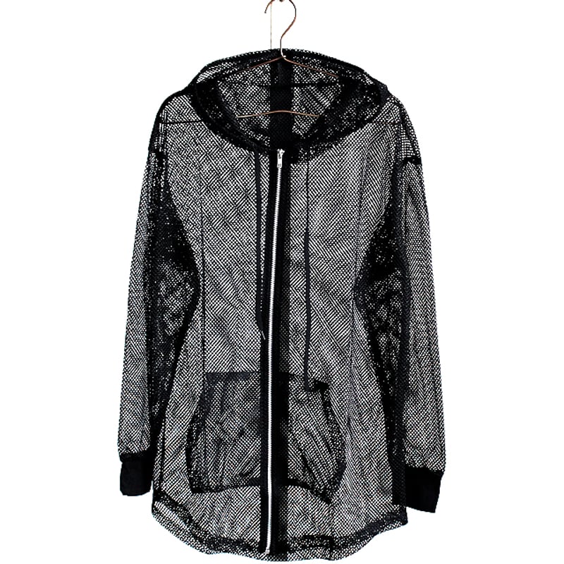 albino select】 シースルーメッシュ加工ZIPアップパーカー | albino