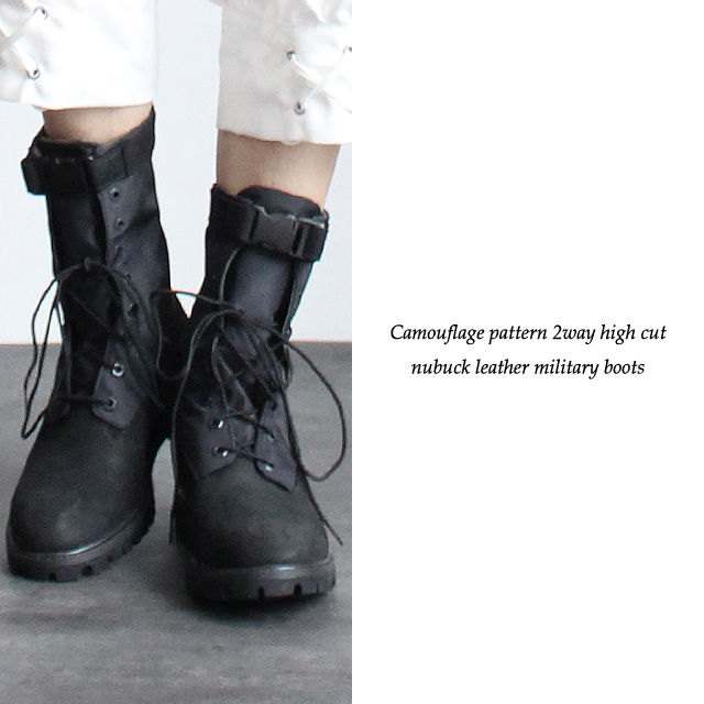 Timberland】 迷彩柄2wayハイカットヌバックレザーミリタリーブーツ