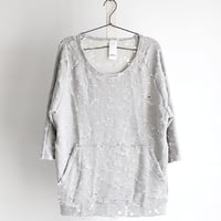 【albino】 ダメージ×ほつれ加工ラグランスリーブスウェット