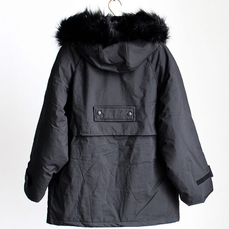 ジェンダーレス　albino フード付き ブラック モッズコート ビッグフードバルーンモッズコート | モード系ファッションの