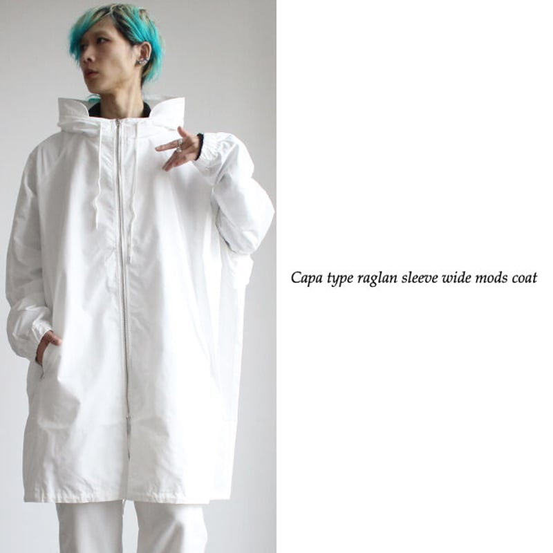 albino】 カッパ型ラグランスリーブワイドモッズコート | albino albino】 カッパ型ラグランスリーブワイドモッズコート | albino