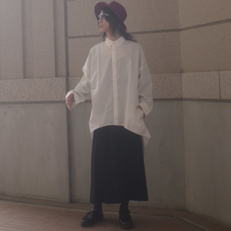 【albino】 ドロップショルダーロングテールビッグシャツ