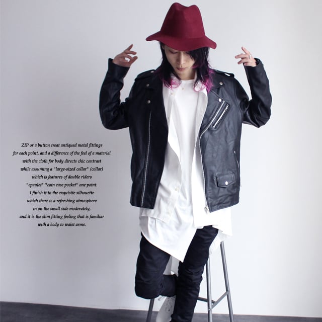 albino】 カウハイド仕様リアルレザーダブルライダース albino】 カウハイド仕様リアルレザーダブルライダース