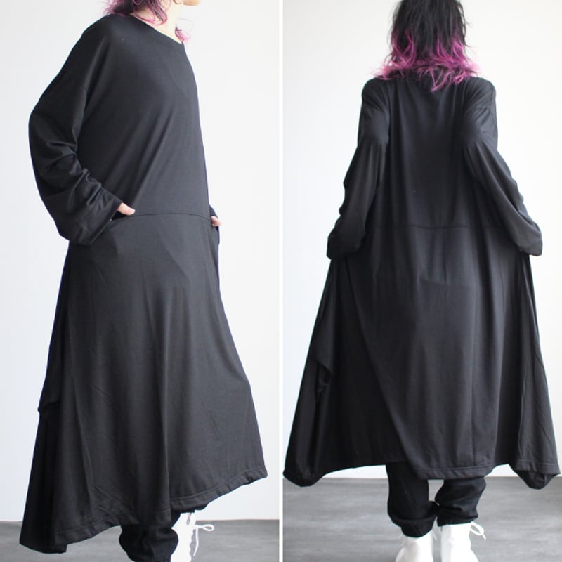 albino】 ひれ裾デザインローマンマキシワンピース | albino