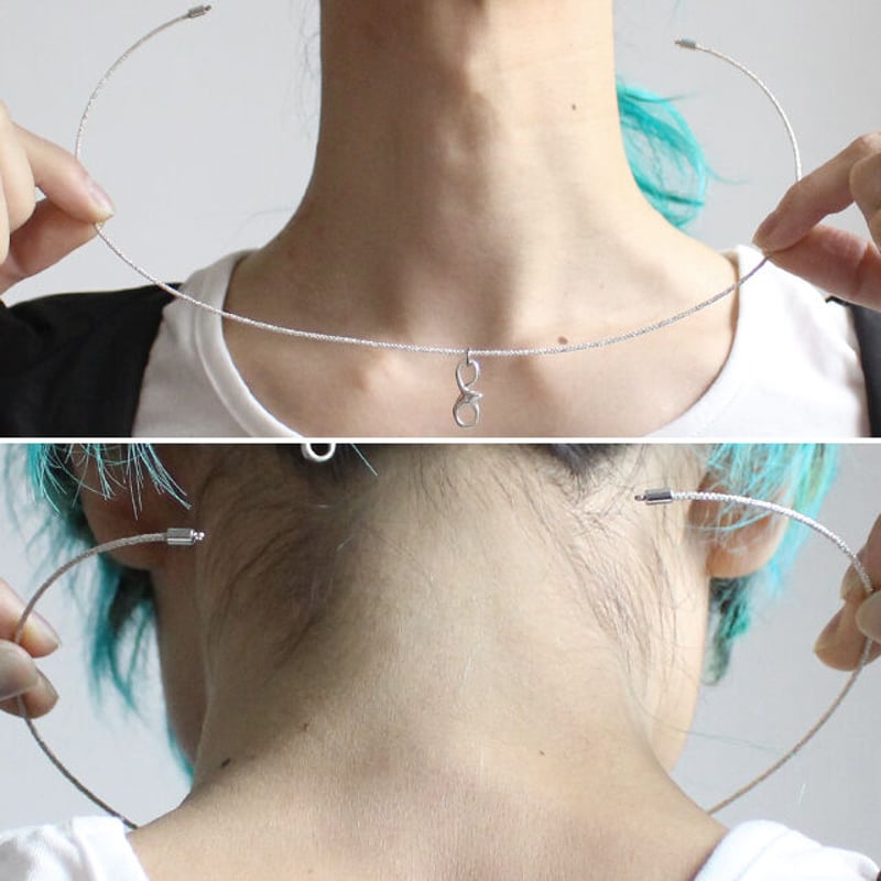 albino】 アックユランSV925トップ付きワイヤーネックバングル albino】 アックユランSV925トップ付きワイヤーネックバングル