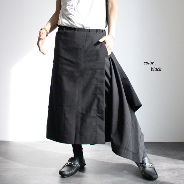 albino 袴スカート albino】 マルチアレンジスカート風フェイクレイヤード袴パンツ