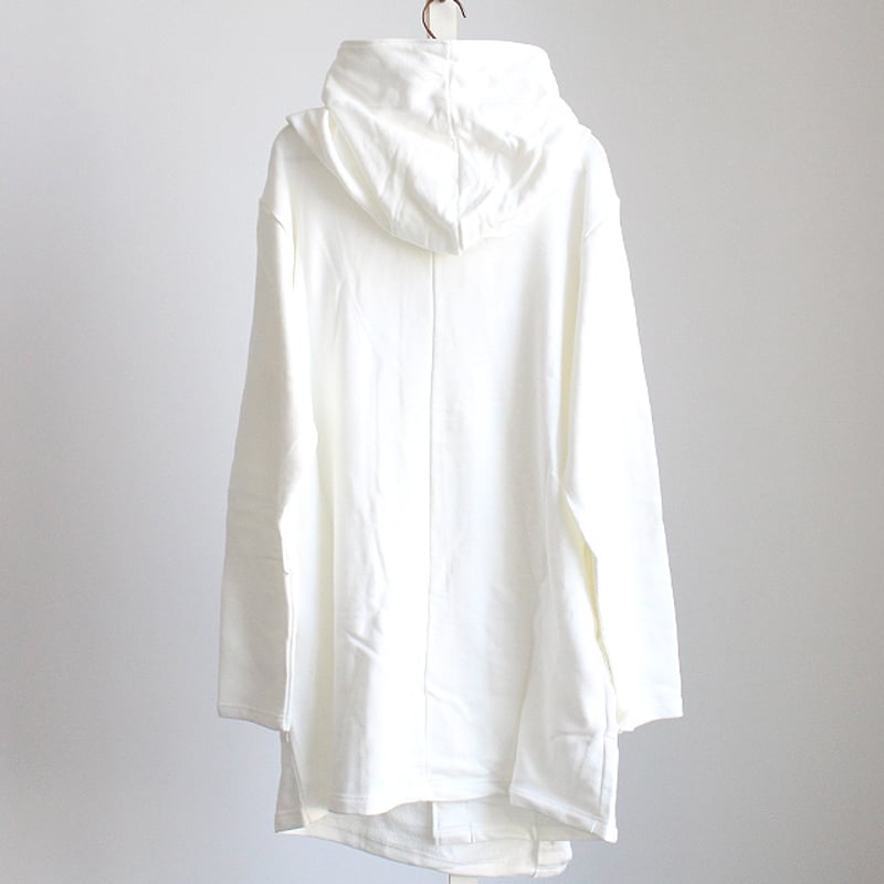 新品　MSGM アシメトリーパーカー　後ろ長めパーカー　ホワイト　XS 羽織 新品MSGM アシメトリーパーカー後ろ長めパーカーホワイトXS 羽織