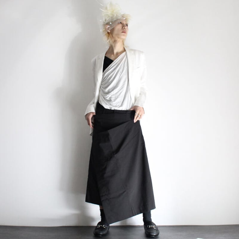 albino 袴スカート albino】 マルチアレンジスカート風フェイクレイヤード袴パンツ
