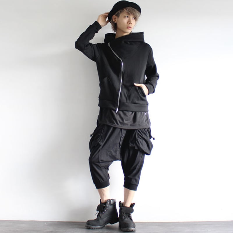 EVERSOUL】 変形ZIPボリュームネックライダースパーカー | albino