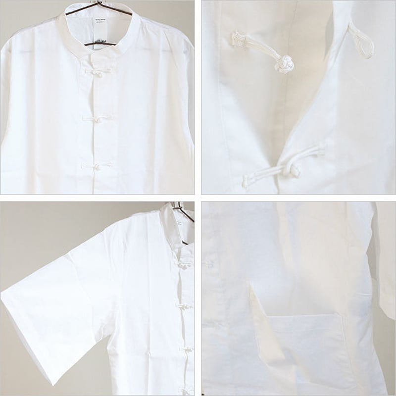 albino】 チャイナ風ノーカラービッグシャツ | albino
