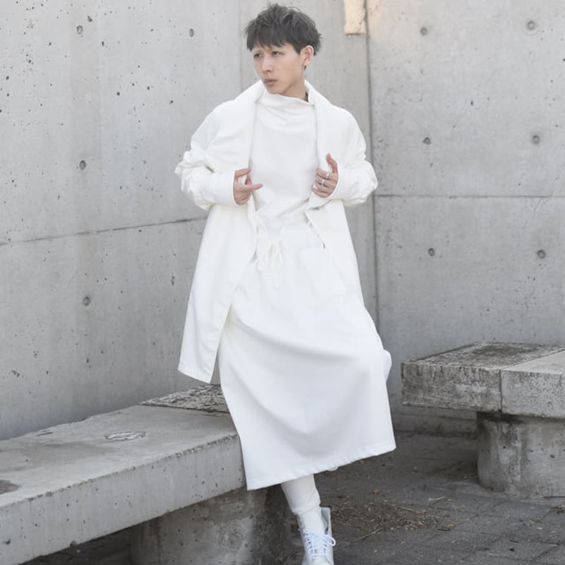 albino】 トゥニカ風ウエストコード付きボトルネックマキシ albino】 トゥニカ風ウエストコード付きボトルネックマキシ