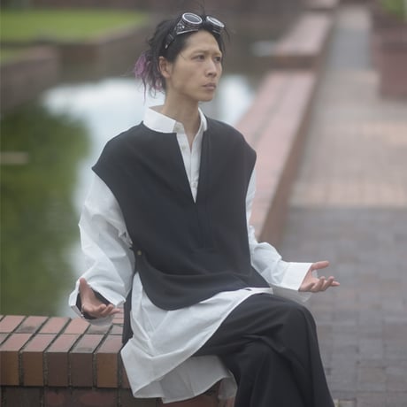 【albino】 ドロップショルダーロングテールビッグシャツ