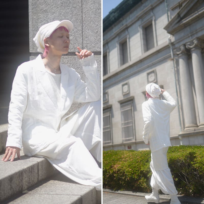 albino】 コットンダブルガーゼテーラードジャケット | albino