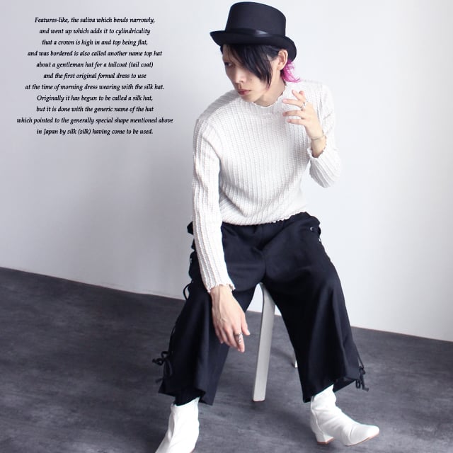 albino select】 クラウンリボンテープ付きシルクハット | albino albino select】 クラウンリボンテープ付きシルクハット | albino