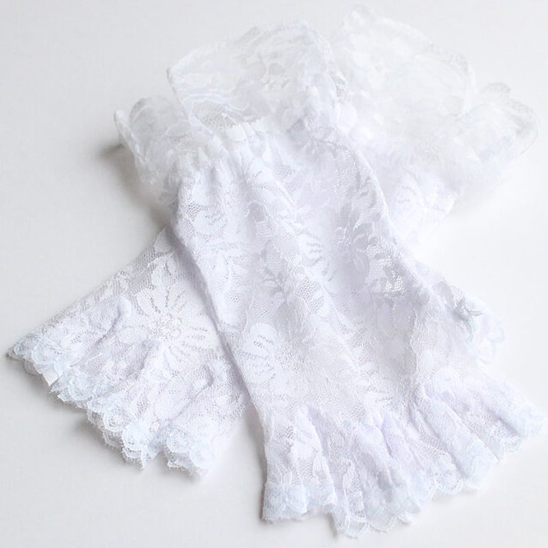 albino select】 花柄レース×フリル付きショートグローブ | albino