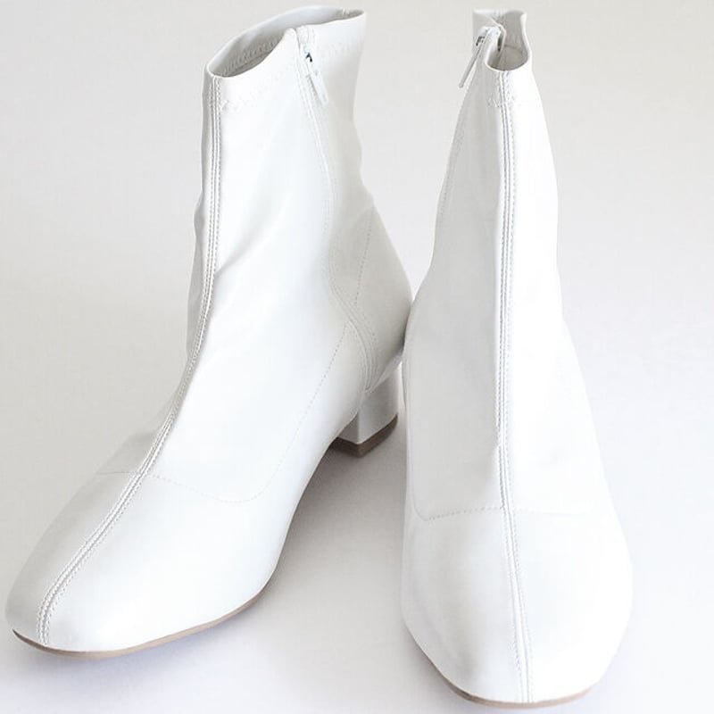 albino select】 足袋風スクエアトゥ型ストレッチPUレザーヒール albino select】 足袋風スクエアトゥ型ストレッチPUレザーヒール
