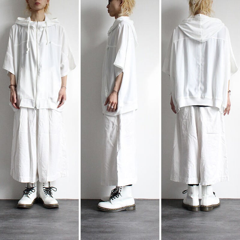 albino】 ブルゾン風ZIPアップ5分袖ポンチョパーカー | albino albino】 ブルゾン風ZIPアップ5分袖ポンチョパーカー | albino