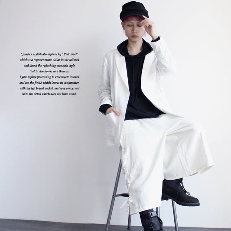 albino】 コットンダブルガーゼテーラードジャケット | albino