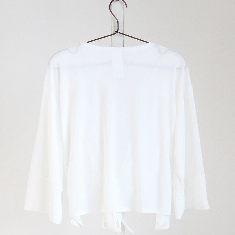 白　ホワイト　綺麗目　カーディガン　Albino アルビーノ Caprino - カプリーノ | クルーネックカーディガン〔ブラック