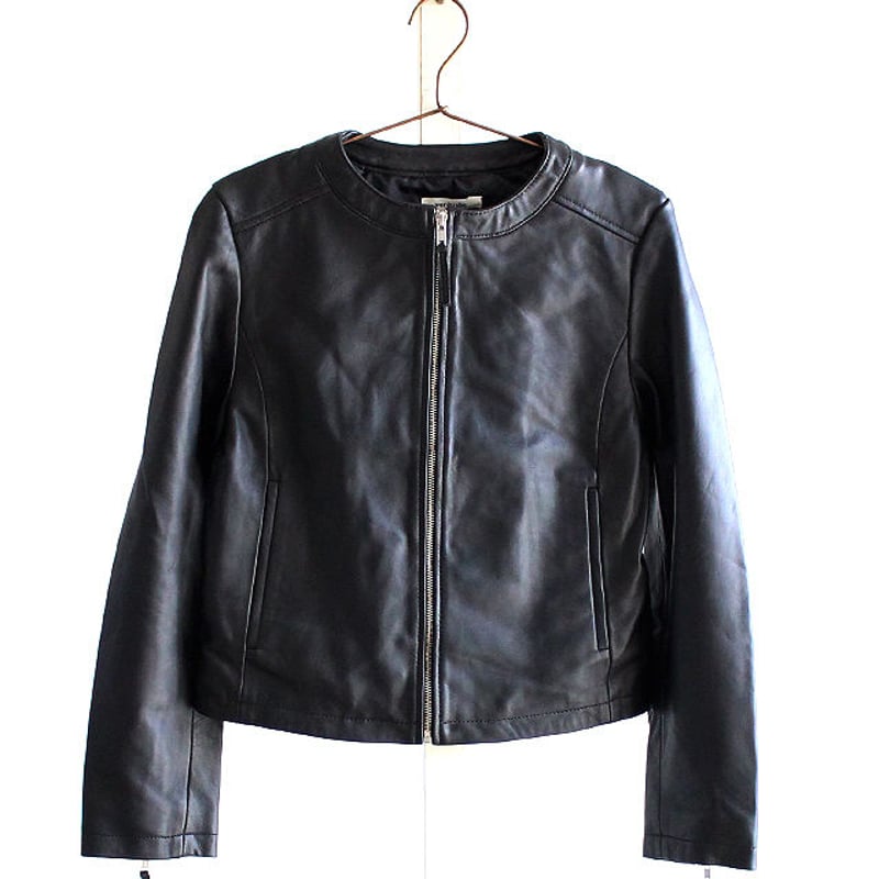 レザーシングルライダースジャケット WEB限定】シンセティックレザーシングルライダースジャケット