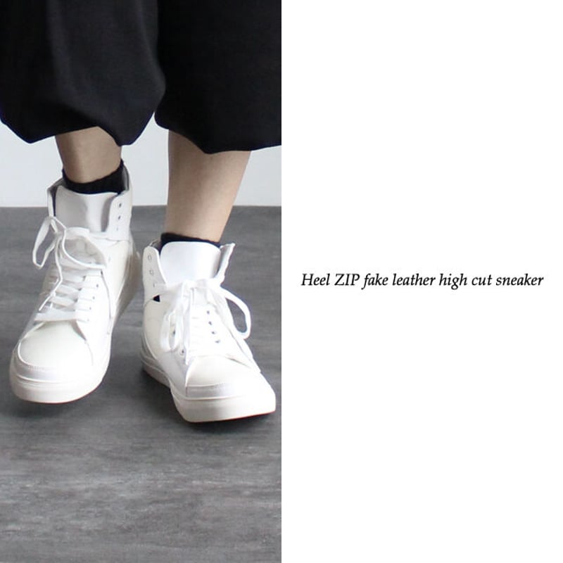 albino select】 踵ZIPフェイクレザーハイカットスニーカー | albino albino select】 踵ZIPフェイクレザーハイカットスニーカー | albino