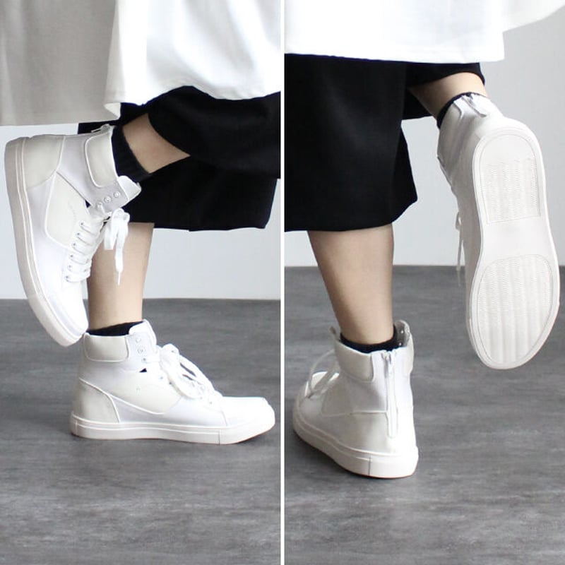 albino select】 踵ZIPフェイクレザーハイカットスニーカー | albino albino select】 踵ZIPフェイクレザーハイカットスニーカー | albino