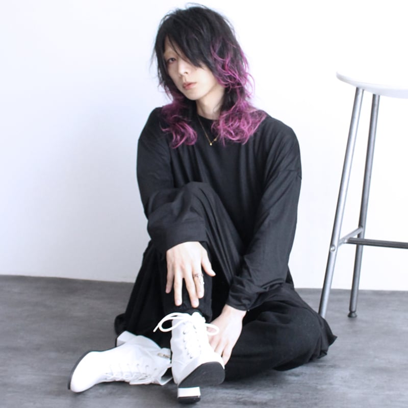 albino select】 チャンキーヒール型スムースフェイクレザー編み上げ