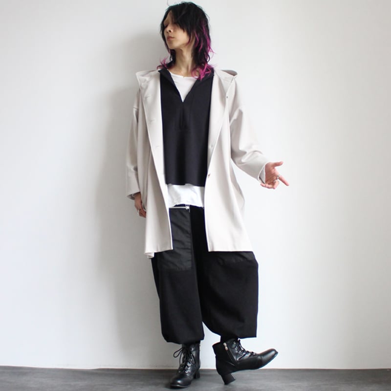 albino select】 チャンキーヒール型スムースフェイクレザー編み上げ