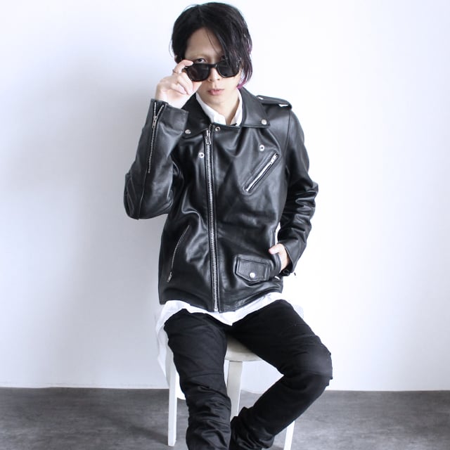 albino】 カウハイド仕様リアルレザーダブルライダース albino】 カウハイド仕様リアルレザーダブルライダース