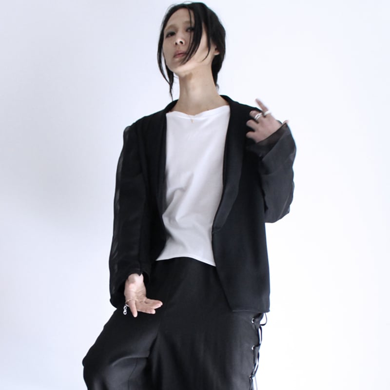 なっさん　804040. eimuu】 シフォン袖レイヤードトッパー型ジャケット | albino