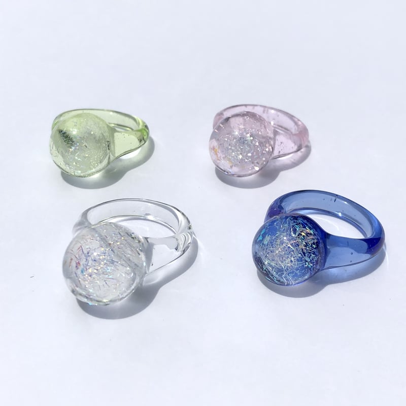 アンティーク　ベルリンガラス　オーバル　リング　フリーサイズ オーバル×ウランガラス【リング】 - Carino works
