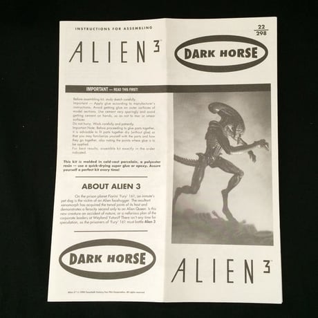 TWENTIETH CENTURY FOX PRESENTED    "ALIEN 3"       DARK HOUSE