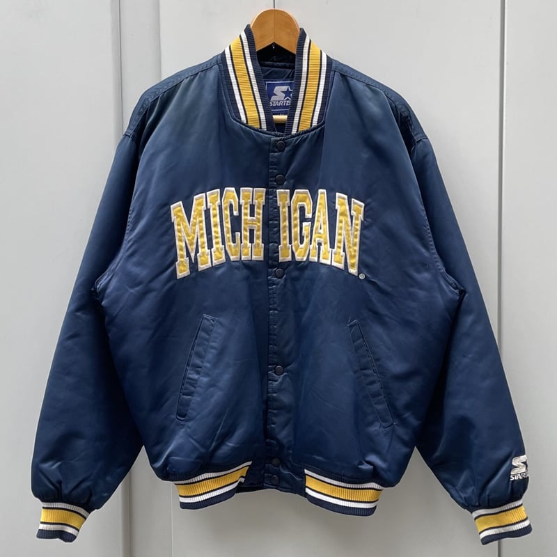 STARTER MICHIGAN/スターター ミシガン大学 サテンスタジャン 90年代 ...