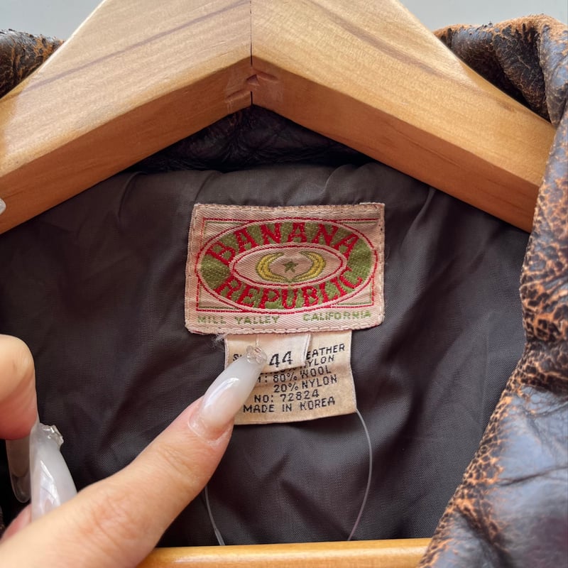 banana republic 90s レザーボンバージャケット ブラウン 90年代〜 バナナリパブリック ブルゾン ブラウン 茶色