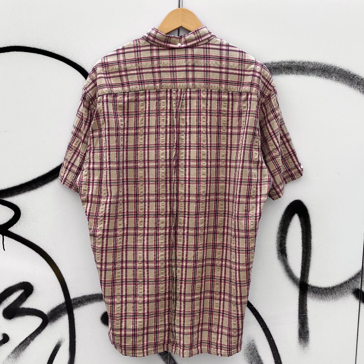 Stussy 半袖チェックシャツ S STUSSY/ステューシー チェック半袖ボタンダウンシャツ 90年代
